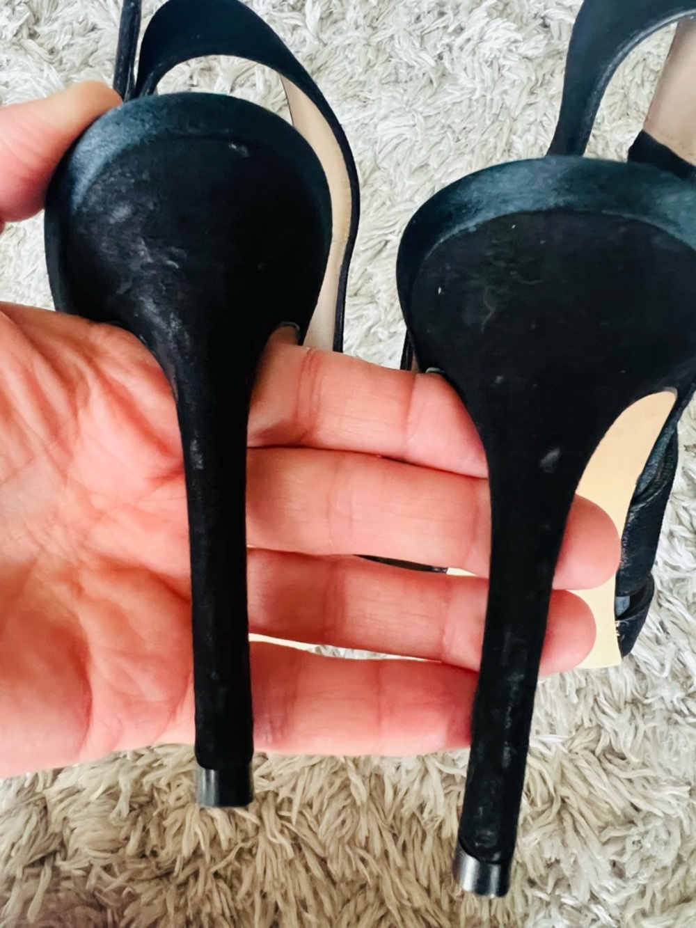 Tory Burch Black Suede and Satin Slingback Sandals - Picture 4 of 6